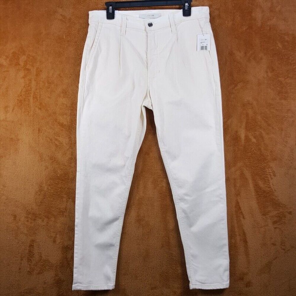 JOES Mens Jeans Size 31 Ivory Tapered Pleated Crop THE DIEGO Denim Trouser $228